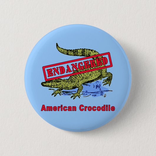 Gefährdete amerikanisches Krokodil-Produkte Button (Vorderseite)