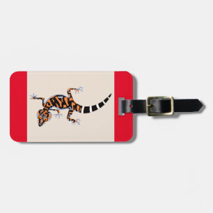 gefährdete Art GECKO-Lizard - Rote Gepäckmarke Gepäckanhänger