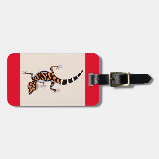 gefährdete Art GECKO-Lizard - Rote Gepäckmarke Gepäckanhänger (Vorderseite horizontal)