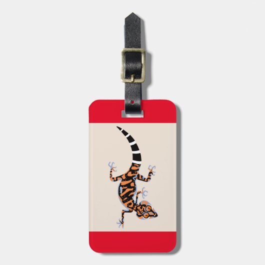 gefährdete Art GECKO-Lizard - Rote Gepäckmarke Gepäckanhänger (Vorderseite vertikal)