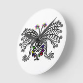 gefährdete Arten - Graphic LyreBIRD - Australien Runde Wanduhr (Winkel)