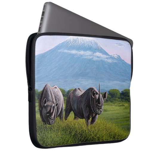 Gefährdete Arten Rhinoceros Laptopschutzhülle (Vorne Rechts)