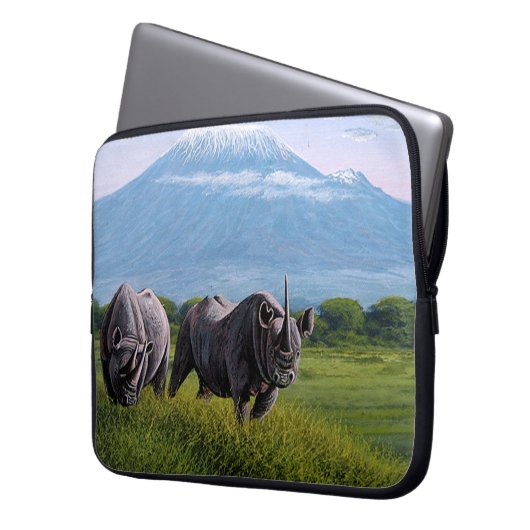 Gefährdete Arten Rhinoceros Laptopschutzhülle (Vorderseite Links)