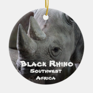 gefährdete Arten, Schwarzer Rhino Keramik Ornament