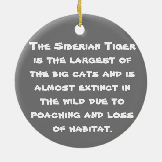 gefährdete Arten, Sibirische Tigerornamente Keramik Ornament (Hinten)