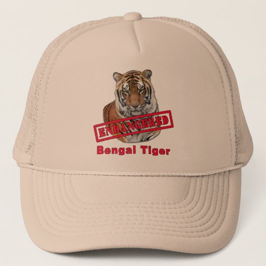 Gefährdete bengalische Tiger-Produkte Truckerkappe (Vorderseite)