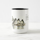 Gefährdete Galapagos-Pinguine Wasserfarben Tasse (Zentrum)