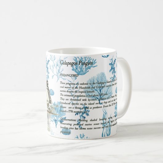Gefährdete handgemalte Galapagos-Pinguine Kaffeetasse (VorderseiteRechts)