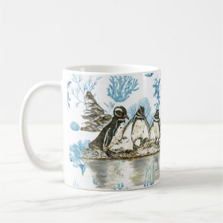 Gefährdete handgemalte Galapagos-Pinguine Kaffeetasse