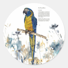 Gefährdete handgemalte Maca Runder Aufkleber