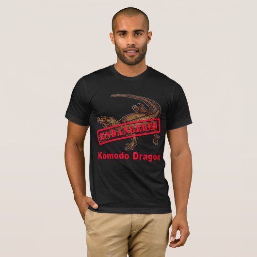 Gefährdete Komodo Drache-T-Shirts T-Shirt (Vorne ganz)