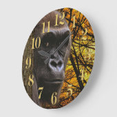 Gefährdete Lowland Gorilla & Regenwald Große Wanduhr (Winkel)