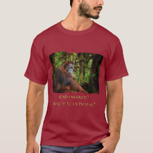 Gefährdete Orangutans Primat Wildlife Art T - Shir T-Shirt