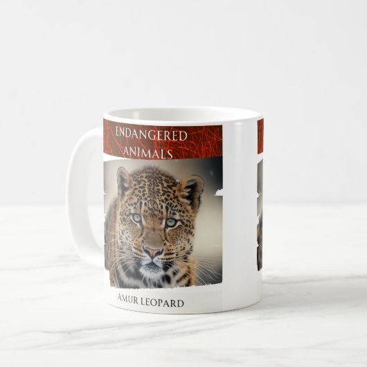 Gefährdete Tiere - Amur Leopard Kaffeetasse (Vorderseite Links)