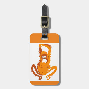 Gefährdete Tiere - ORANGUTAN - Ape - Primat Orange Gepäckanhänger