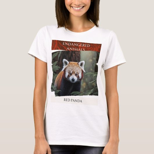 Gefährdete Tiere - Roter Panda T-Shirt (Vorderseite)