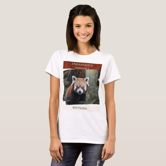 Gefährdete Tiere - Roter Panda T-Shirt (Vorne ganz)