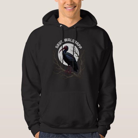 Gefährdete Vögel: Waldrapp oder Kahler Ibis Hoodie (Vorderseite)