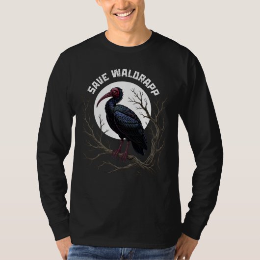 Gefährdete Vögel: Waldrapp oder Kahler Ibis T-Shirt (Vorderseite)
