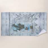 gefährdete Whale-Hai-Wasserfarben Strandtuch (Vorderseite)