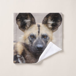 Gefährdeter afrikanischer Wildhund Waschlappen