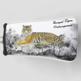 Gefährdeter handgemalter Bengalischer Tiger Golf Headcover