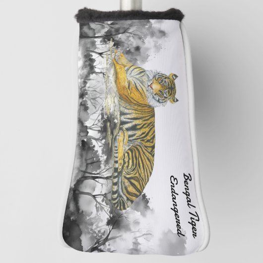 Gefährdeter handgemalter Bengalischer Tiger Golf Headcover (Rotieren 90)