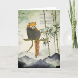 Gefährdeter handgemalter Roter Panda Karte