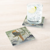 Gefährdeter Niedlicher, handgemalter Roter Panda Glasuntersetzer (Schrägansicht)