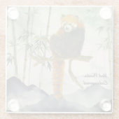 Gefährdeter Niedlicher, handgemalter Roter Panda Glasuntersetzer (Rückseite)