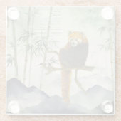 Gefährdeter Niedlicher, handgemalter Roter Panda Glasuntersetzer (Rückseite)