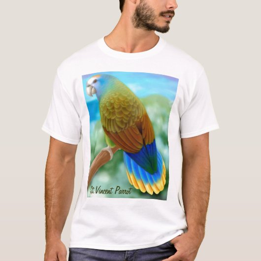 Gefährdeter Papageien-T - Shirt St. Vincent (Vorderseite)
