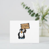 gefährdeter Pinguin Frage zur Adoption Postkarte (Stehend Vorderseite)