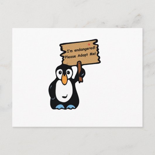 gefährdeter Pinguin Frage zur Adoption Postkarte (Vorderseite)
