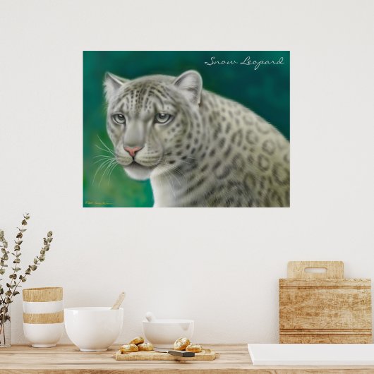 Gefährdeter Schneeleopard Poster (Küche)