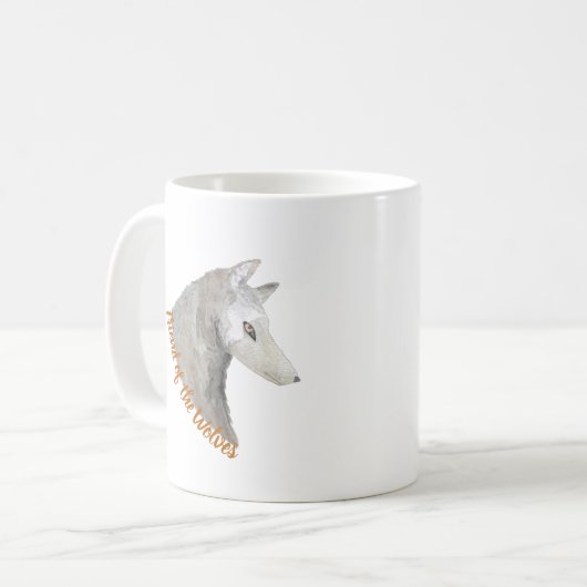 Gefährdeter Tierfreund-Wolfen Wasserfarbenwolf Kaffeetasse (Vorderseite Links)