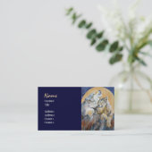 Gefährdeter Wolf, der an den Mond-Visitenkarten Visitenkarte (Stehend Vorderseite)