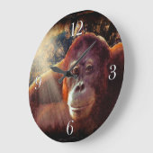 gefährdetes Orangutan- und Regenwald-Primat Bild 2 Große Wanduhr (Winkel)