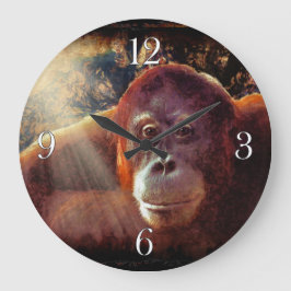 gefährdetes Orangutan- und Regenwald-Primat Bild 2 Große Wanduhr