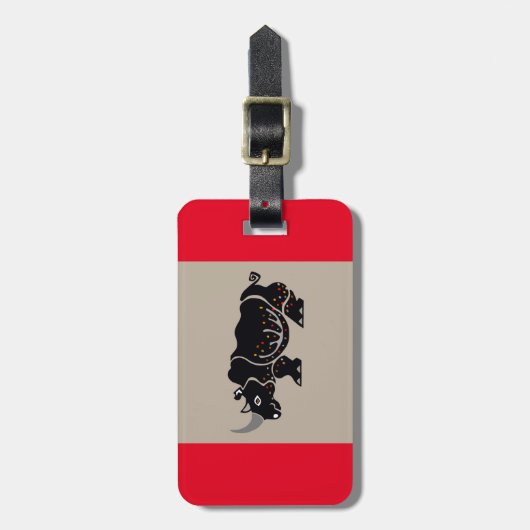 gefährdetes Tier - Afrikanische RHINO - Roter Gepä Gepäckanhänger (Vorderseite vertikal)