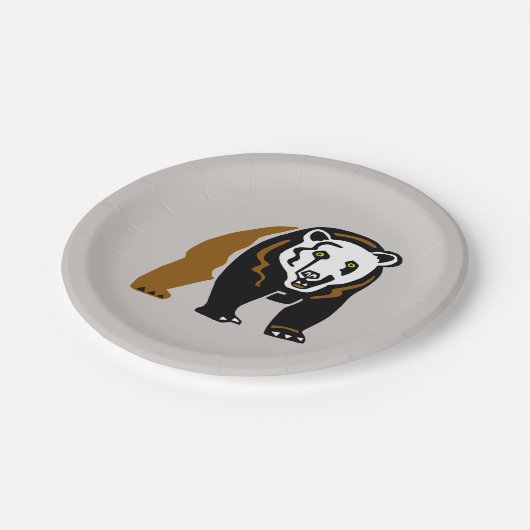 gefährdetes Tier - Grizzly BEAR - Wildtiere - Part Pappteller (Schrägansicht)