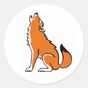 gefährdetes Tier - Howling WOLF - Wildlife - USA Runder Aufkleber