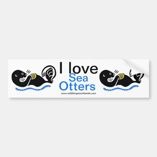 Gefährdetes Tier - I Liebe Sea OTTERS - Natur Autoaufkleber (Vorne)