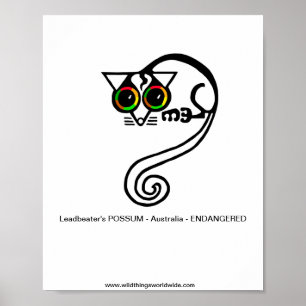 gefährdetes Tier - POSSUM des Leadbeaters - Austra Poster