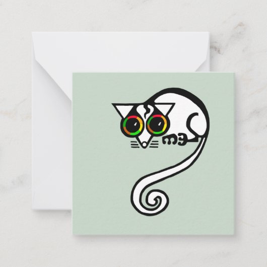 gefährdetes Tier - POSSUM des Leadbeaters - Grün Mitteilungskarte (Vorderseite)