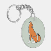 Gefährdetes Tier - Rote WOLF - wild lebende Tiere Schlüsselanhänger (Vorderseite links)