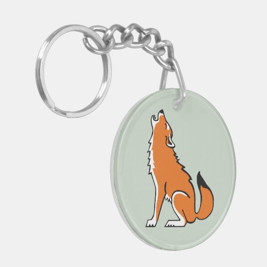 Gefährdetes Tier - Rote WOLF - wild lebende Tiere Schlüsselanhänger (Vorderseite links)