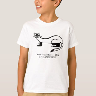 gefährdetes Tier - Schwarzfüßer FERRET - USA - T-Shirt