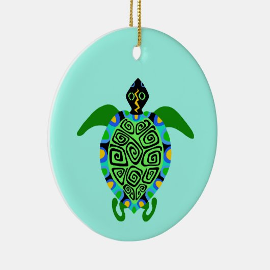 gefährdetes Tier - See TURTLE - Wildtiere - Aqua Keramik Ornament (Rechts)