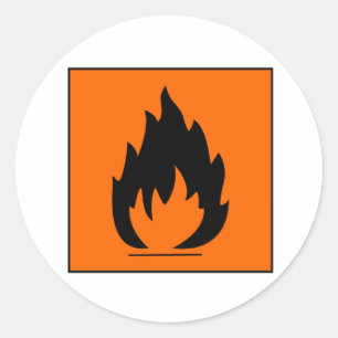 Gefährdung hoch entzündlicher Warnhinweis chemisch Runder Aufkleber
